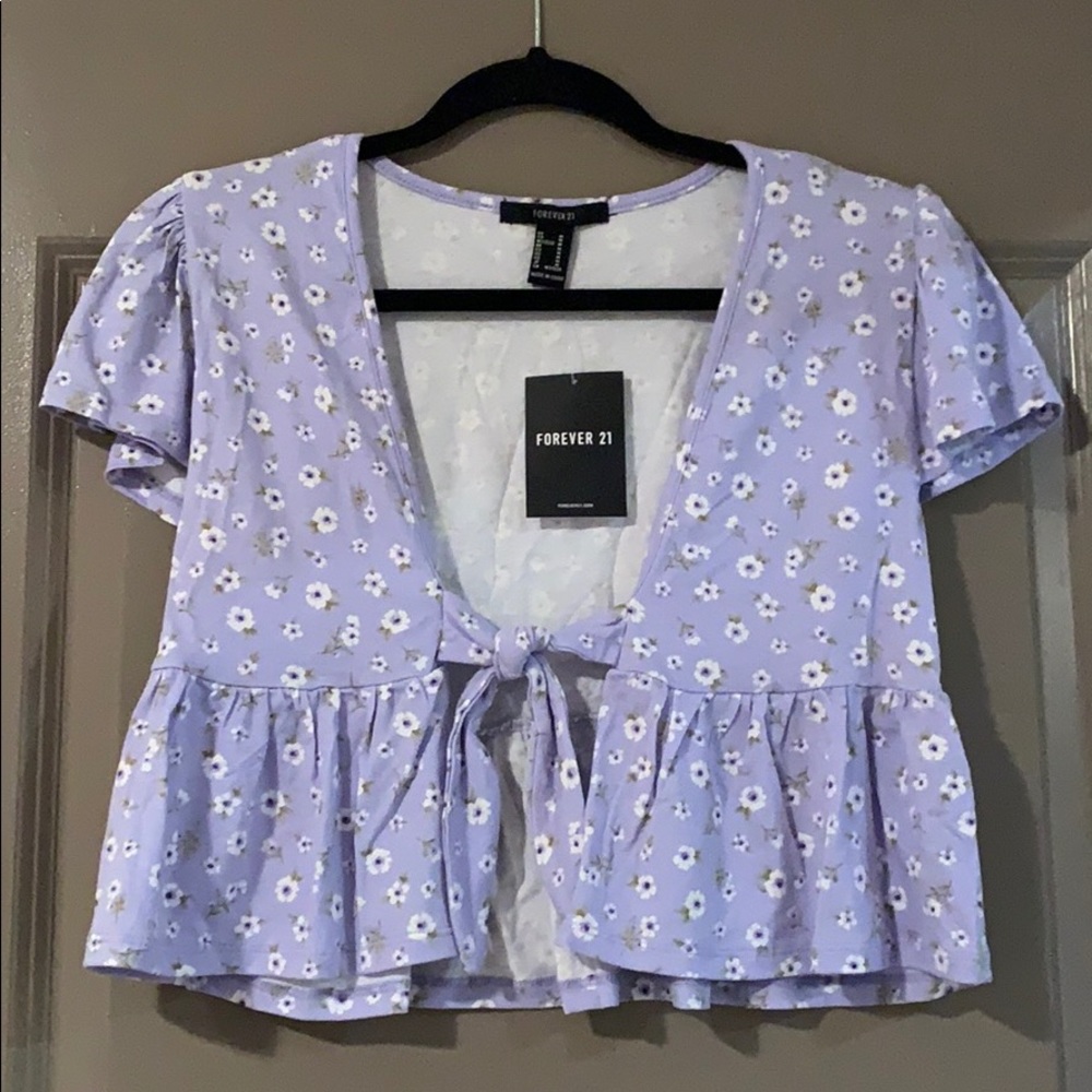Soft front tie crop top
